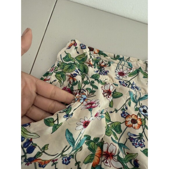 Floral Print High Waist Shorts Women Size US M Brazil 40 Pleated With Pockets - Picture 7 of 9